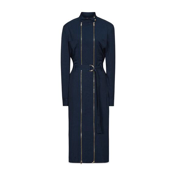 Reiss Alexis Double Zip Long Sleeve Dress - 8 Us / 12 Uk - Navy - Picture 1 of 8